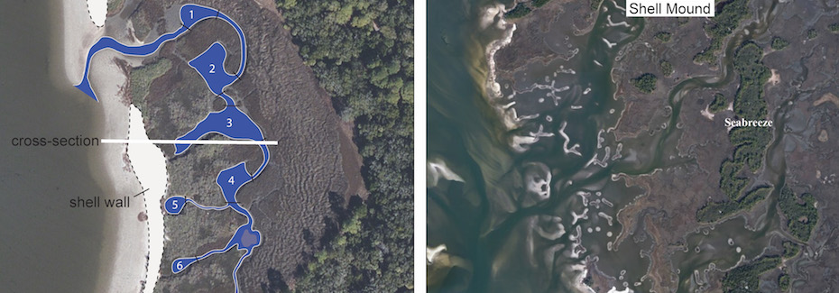 Aerial photos of Shell Mound at Cedar Key